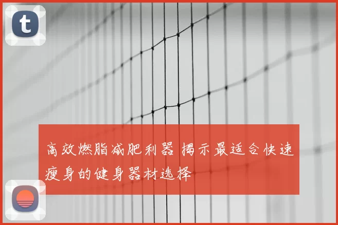 高效燃脂减肥利器 揭示最适合快速瘦身的健身器材选择